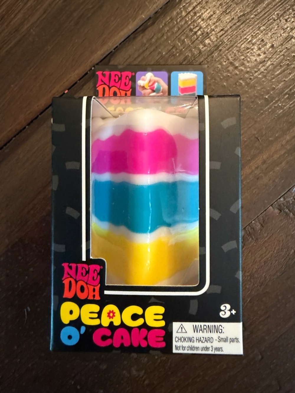 NeeDoh Peace O' Cake Squishy Cake - Pink, Teal, Yellow, White